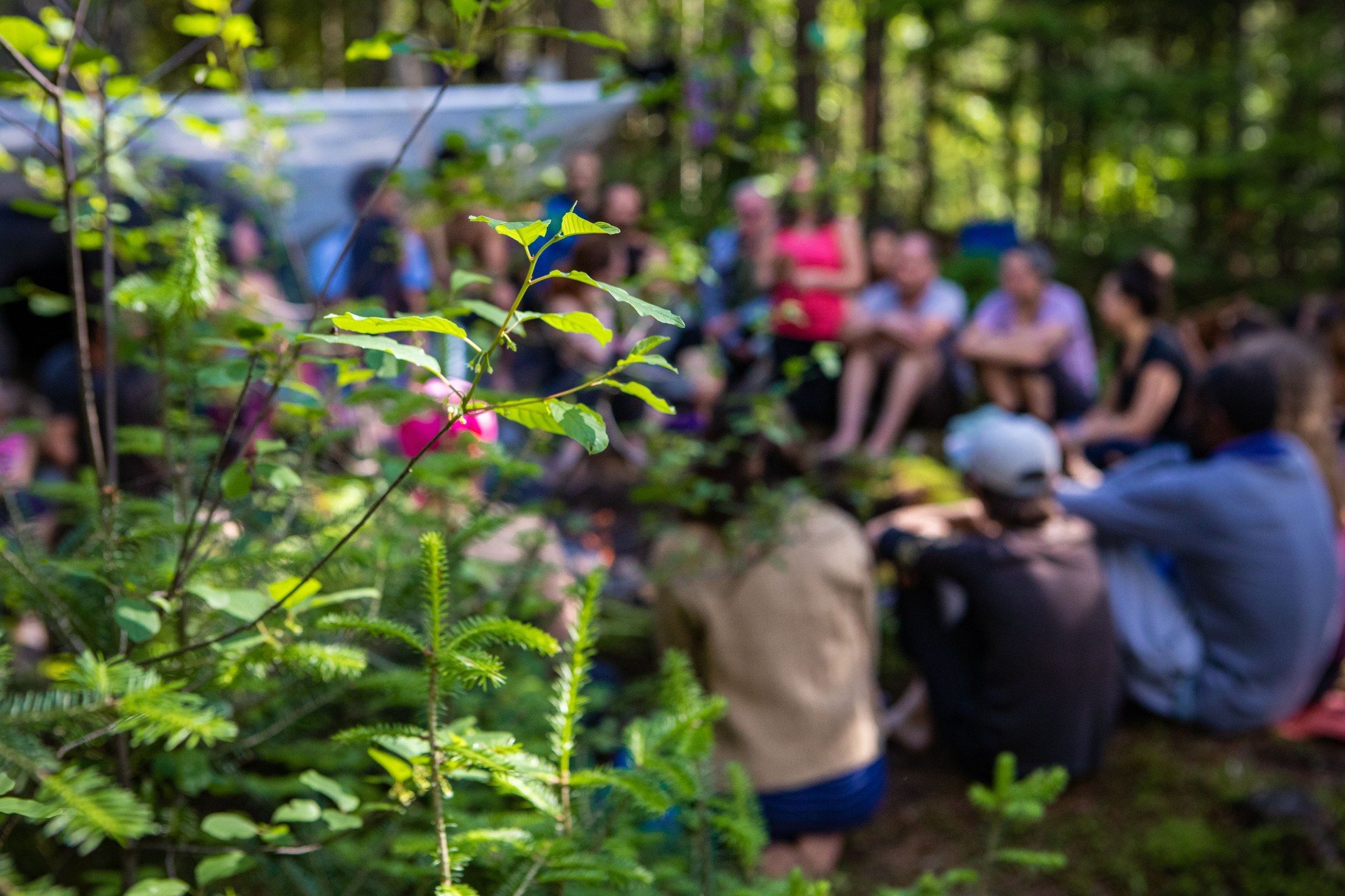 Diverse people enjoy spiritual gathering